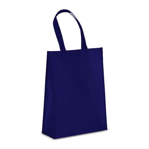 Nachhaltiger Werbeartikel R-PET Tragetasche aus laminiertem Non Woven 30 x 12 x 40cm 105g/m² – Dunkelblau – mit Logo bedruckt