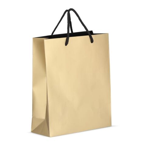 FSC Papier Geschenktasche 24 x 10 x 30cm 200g/m² Gold | ohne Werbeanbringung | Nicht verfügbar | Nicht verfügbar
