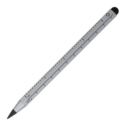 Werbeartikel Langlebiger Bleistift & Lineal R-AL – Silber – mit Logo bedruckt