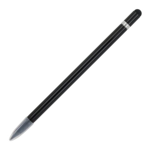 Werbeartikel Langlebiger Aluminiumbleistift mit Radiergummi – Schwarz – mit Logo bedruckt