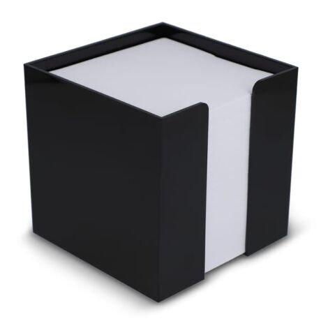 Nachhaltiger Werbeartikel Notizzettel 10x10x10cm FSC in Würfelbox – Schwarz – mit Logo bedruckt