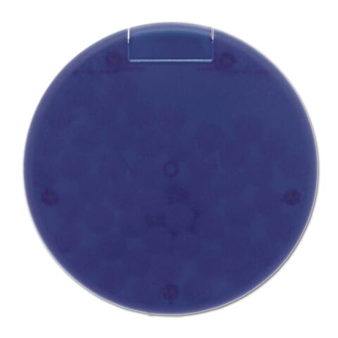 Werbeartikel Pfefferminzdose rund, 62mm – Blau Weiss – mit Logo bedruckt