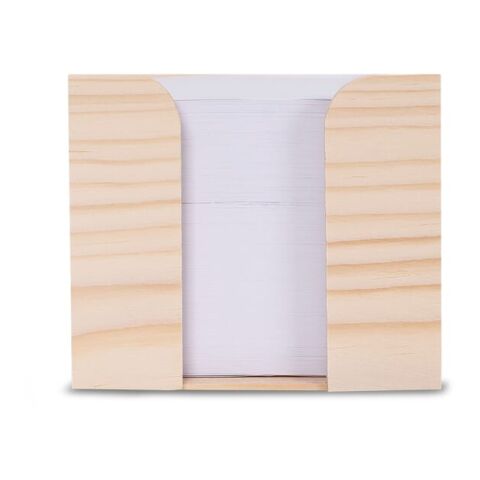 Zettelblock aus Holz, recycelt 10x10x8.5cm Braun | ohne Werbeanbringung | Nicht verfügbar | Nicht verfügbar | Nicht verfügbar