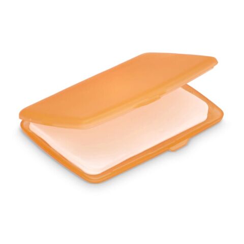 Werbeartikel Washé Seifenblättchen – Orange – mit Logo bedruckt