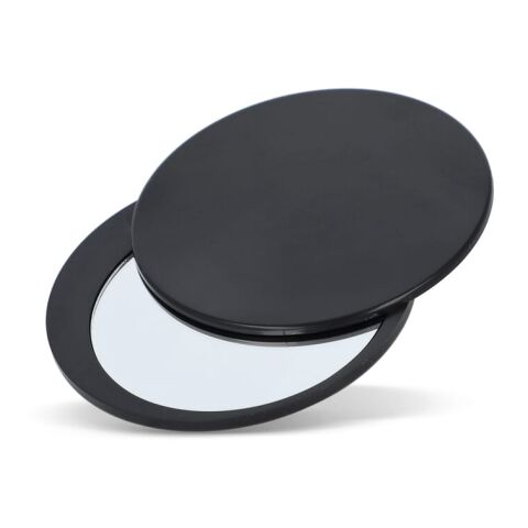 Werbeartikel Kompakter Spiegel zum Schieben Poise – Schwarz – mit Logo bedruckt