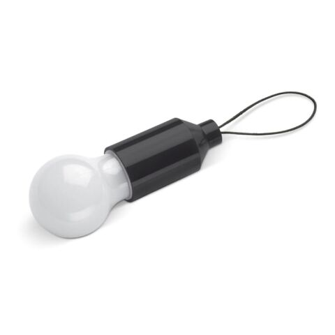 Werbeartikel Schlüsselanhänger Glühlampe – Schwarz – mit Logo bedruckt