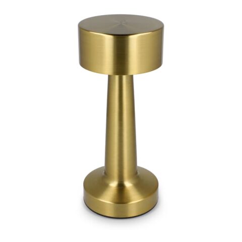 Werbeartikel Lumo Tischleuchte mit 3 Lichtmodi und dimmbar – gold – mit Logo bedruckt