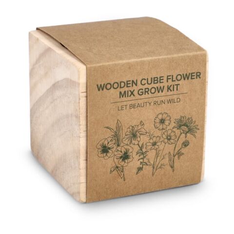 FSC-Holzpflanzgefäß-Set – Blumenmischung