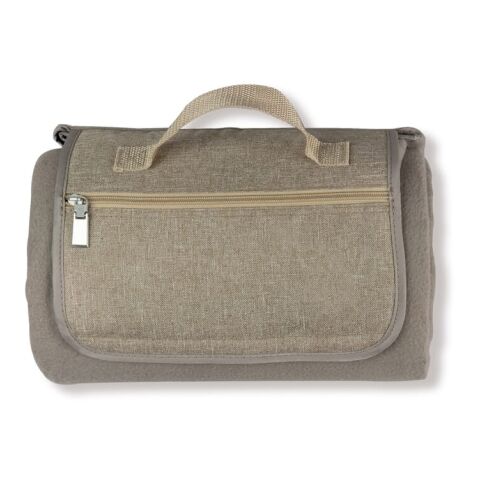 Werbeartikel Picknick-Decke 170x130cm – Taupe – mit Logo bedruckt