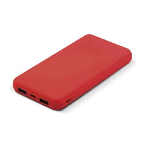 Werbeartikel Powerbank „Elite“ Softtouch-Edition 8.000mAh – Rot Weiss – mit Logo bedruckt