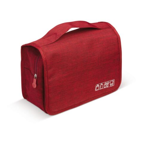 Werbeartikel Reisebedarf, Toilettenartikel-Set – Rot Weiss – mit Logo bedruckt