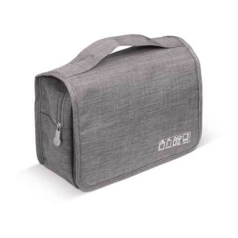 Werbeartikel Reisebedarf, Toilettenartikel-Set – Grau – mit Logo bedruckt