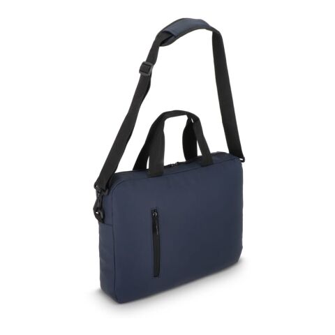 Werbeartikel PU SoMa Laptop-Tasche 28 x 38 x 5 cm – Dunkelblau – mit Logo bedruckt