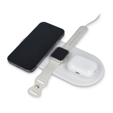 3-in-1 15W Drahtloses Ladegerät für Handys, Apple Watch und AirPods. Weiss | ohne Werbeanbringung | Nicht verfügbar | Nicht verfügbar