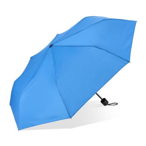 Werbeartikel Congo 190T Pongee 21" Faltbarer Regenschirm – Blau Weiss – mit Logo bedruckt