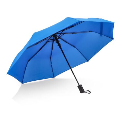 Werbeartikel Daintree 190T Pongee 21.5" Faltbarer winddichter Regenschirm Auto open – Blau Weiss – mit Logo bedruckt