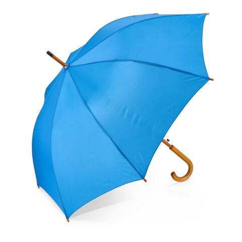 Werbeartikel Aran 190T Polyester 23" Regenschirm Auto offen – Blau Weiss – mit Logo bedruckt