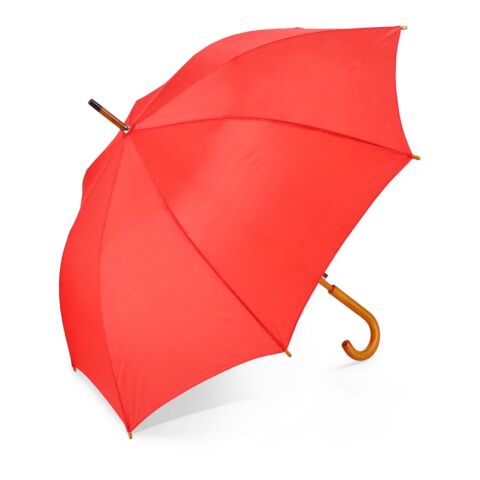 Werbeartikel Aran 190T Polyester 23" Regenschirm Auto offen – Rot Weiss – mit Logo bedruckt