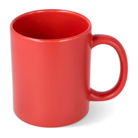 Werbeartikel Oslo Kontrastierende matte und glänzende Glasur 350ml – Rot Weiss – mit Logo bedruckt