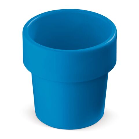 Nachhaltiger Werbeartikel Heiss-aber-cool Kaffeebecher 240 ml – Blau Weiss – mit Logo bedruckt