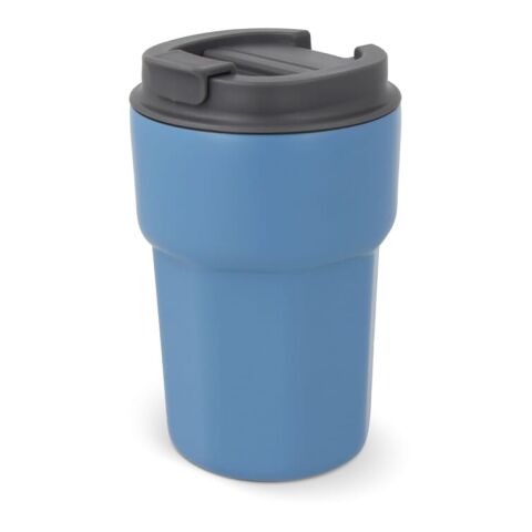 Werbeartikel T-ceramic Thermobecher mit Deckel Zambezi 350ml – Blau Weiss – mit Logo bedruckt