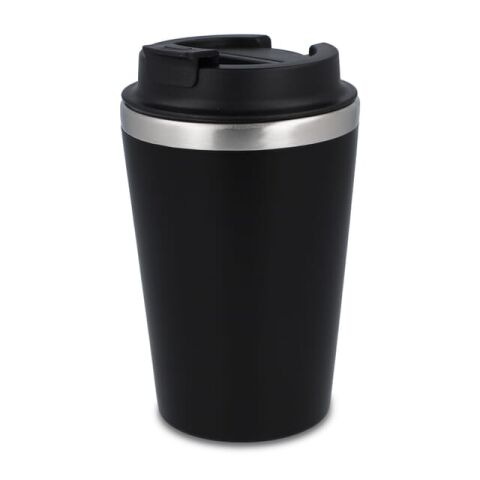 Werbeartikel Coffee to go Becher 350 ml, Thermobecher in verschiedenen Farben – schwarz – mit Logo bedruckt