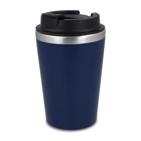 Werbeartikel Coffee to go Becher 350 ml, Thermobecher in verschiedenen Farben – dunkelblau – mit Logo bedruckt