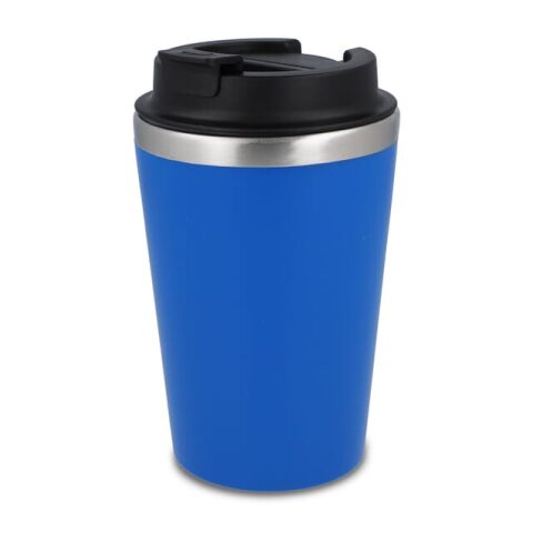 Werbeartikel Coffee to go Becher 350 ml, Thermobecher in verschiedenen Farben – blau weiss – mit Logo bedruckt