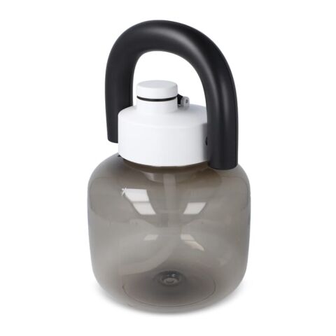 Werbeartikel Hi-lou 1,8 L Trinkflasche in Kettlebell-Form Fitness-Hantel & Wasserflasche innovativ & gross – Schwarz – mit Logo bedruckt