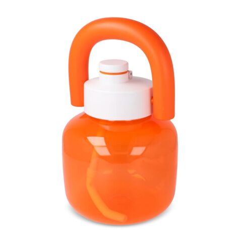Werbeartikel Hi-lou 1,8 L Trinkflasche in Kettlebell-Form Fitness-Hantel & Wasserflasche innovativ & gross – Orange – mit Logo bedruckt