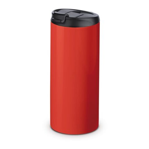 Werbeartikel 350 ml Isolier-Kaffeebecher im Handformat, 100% auslaufsicher für Taschen & Rucksäcke mit grosser Druckfläche – Rot Weiss – mit Logo