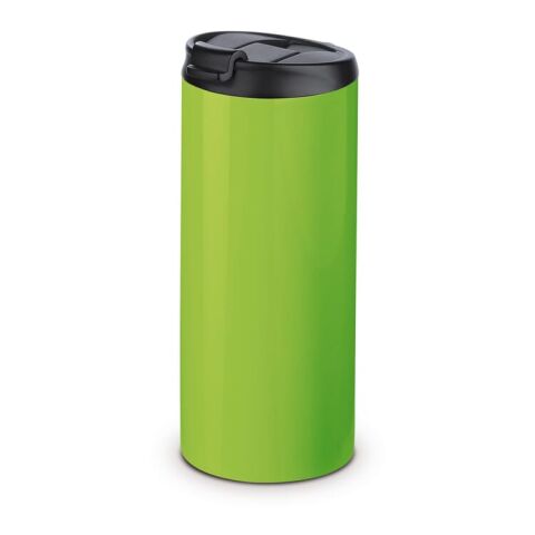 Werbeartikel 350 ml Isolier-Kaffeebecher im Handformat, 100% auslaufsicher für Taschen & Rucksäcke mit grosser Druckfläche – Hellgrün – mit Logo
