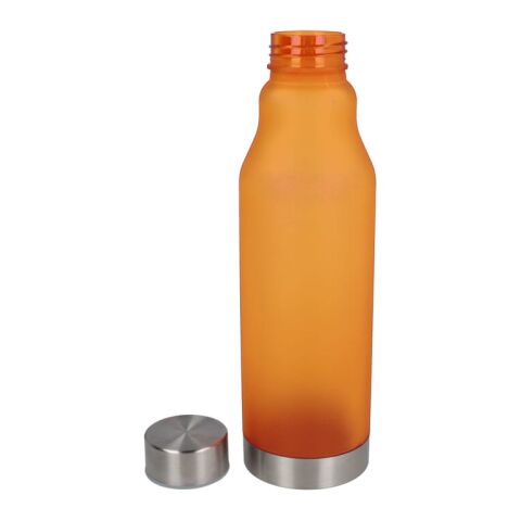 Werbeartikel RPET Trinkflasche 600 ml gefrostet BPA-frei recycelt auslaufsicher – Orange – mit Logo bedruckt