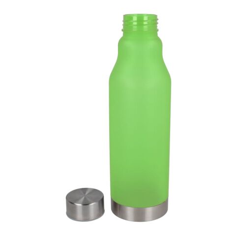 Werbeartikel RPET Trinkflasche 600 ml gefrostet BPA-frei recycelt auslaufsicher – Hellgrün – mit Logo bedruckt