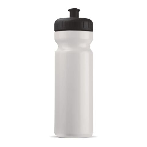 Nachhaltiger Werbeartikel Sportflasche Bio 750 ml – Weiss-Schwarz – mit Logo bedruckt