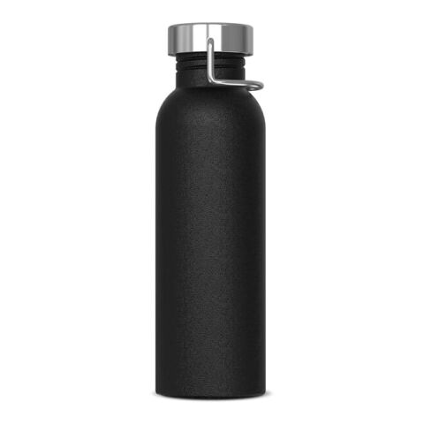 Werbeartikel Edelstahl Trinkflasche 750 ml Skyler einwandig pulverbeschichtet auslaufsicher Geschenkbox – Schwarz – mit Logo bedruckt