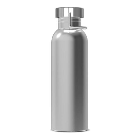 Werbeartikel Edelstahl Trinkflasche 750 ml Skyler einwandig pulverbeschichtet auslaufsicher Geschenkbox – Silber – mit Logo bedruckt