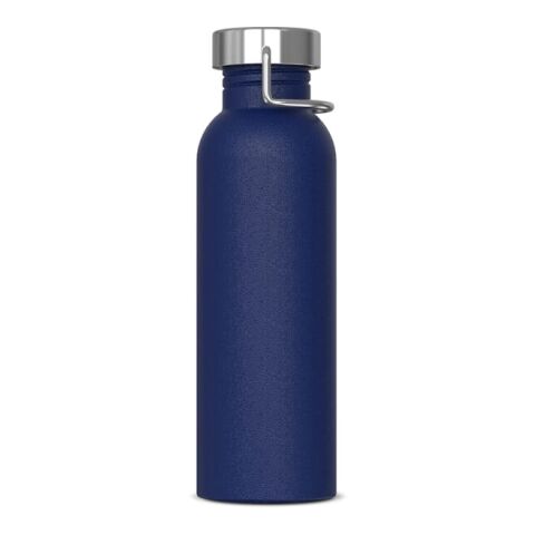 Werbeartikel Edelstahl Trinkflasche 750 ml Skyler einwandig pulverbeschichtet auslaufsicher Geschenkbox – Dunkelblau – mit Logo bedruckt