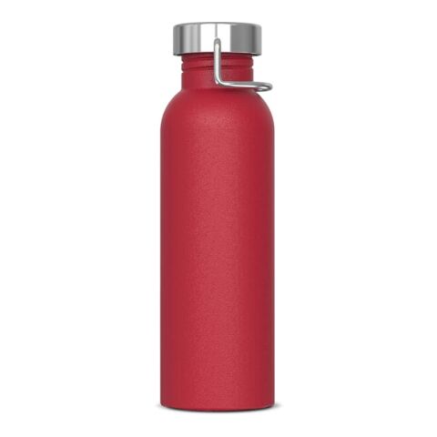 Werbeartikel Edelstahl Trinkflasche 750 ml Skyler einwandig pulverbeschichtet auslaufsicher Geschenkbox – Dunkelrot – mit Logo bedruckt