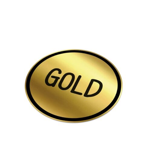 Vinyl Sticker Rund Ø 40 mm Gold | ohne Werbeanbringung | Nicht verfügbar | Nicht verfügbar | Nicht verfügbar