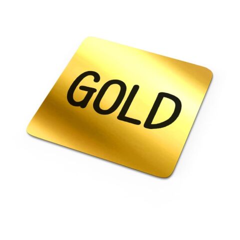 Vinyl Sticker Quadrat 25x25mm Gold | 1-farbiger Digitaler Aufkleber | Seite 1 | 25 mm x 25 mm | Nicht verfügbar