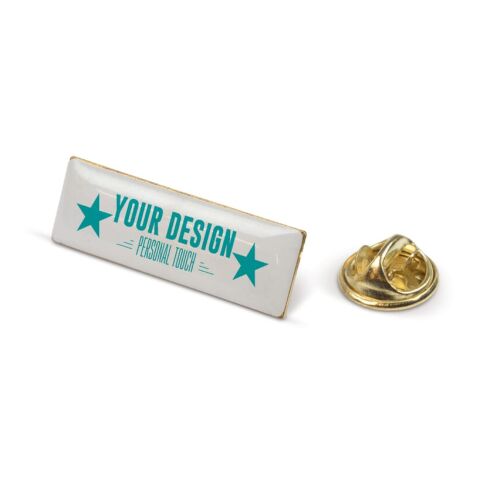 Metall Pin rechteckig 30x10mm Gold | ohne Werbeanbringung | Nicht verfügbar | Nicht verfügbar | Nicht verfügbar