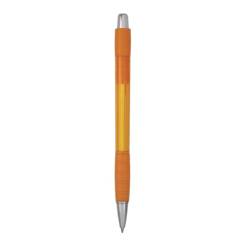 Werbeartikel Striped Grip Kugelschreiber – Orange – mit Logo bedruckt
