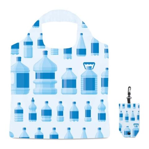 Faltbare recyceltes Polyester (rPET)-Tasche mit Hülle. Doppellagige Griffe