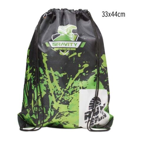 Polyester-Kordelzugbeutel mit PU-Ecken blau | 33 x 44 cm | ohne Werbeanbringung