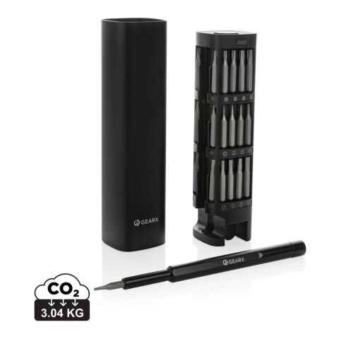 Gear X 56-tlg. Präzisions-Bit-Set aus RCS recyc. Aluminium schwarz | ohne Werbeanbringung | Nicht verfügbar | Nicht verfügbar