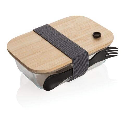 Lunch-Box aus Glas mit Bambusdeckel
