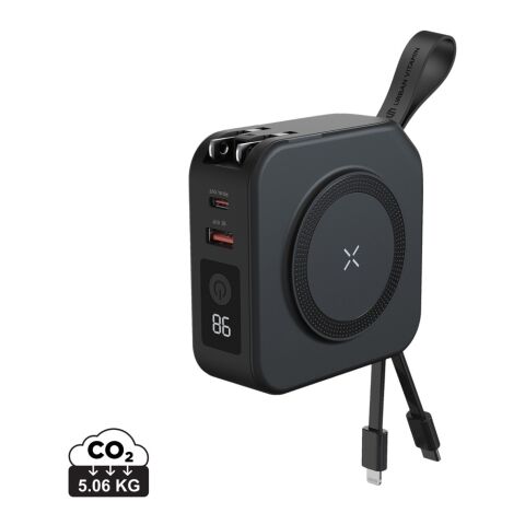 Werbeartikel Urban Vitamin Saratoga 5-in-1 universal Charger – schwarz – mit Logo bedruckt