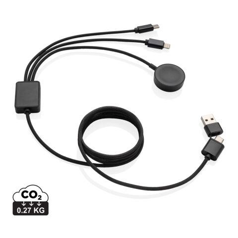 Terra RCS rPET 6-in-1-Ladekabel mit Uhrenladegerät