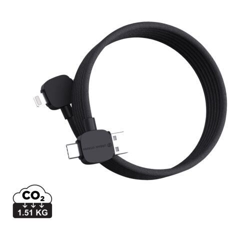 Werbeartikel Urban Vitamin Stockton 65W magnet. Kabel RCS recyc. TPE/PET – schwarz – mit Logo bedruckt